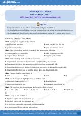 Đề số 8 - Đề kiểm tra học kì 1 - Sinh học 11